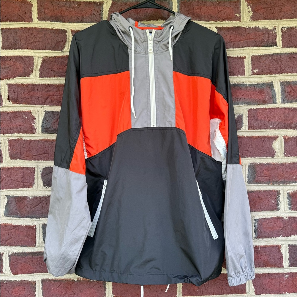 Urban Outfitters Men's Pullover Hood Windbreaker Jacket Medium Colorblock Anorak